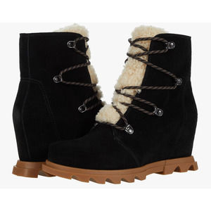 Sorel Joan of Arctic Wedge III Lace Cozy Waterproof Suede Leather Bootie 7 NWT